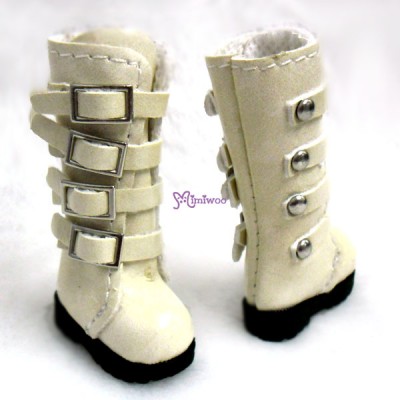 SHP129BLD 1/6 Bjd Neo Blythe Doll Shoes Buckle Boots BLONDE